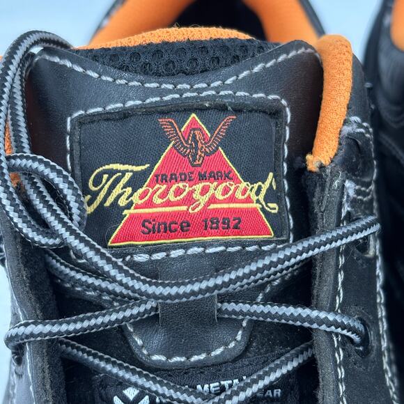 Thorogood Oxford Safety Shoes Mens Size 8.5 Black Leather Composite Toe ASTM EH - Picture 6 of 12
